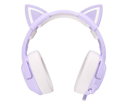 Słuchawka I-ONIK Słuchawki gamingowe Onikuma K9 RGB kocie uszka USB fioletowe (przewodowe) ON-K9_CAT/PE